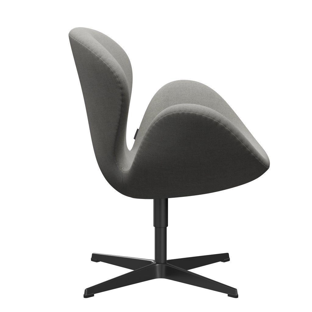 Fritz Hansen Swan Lounge Chair, schwarzer lackierter/sunniva sand/hellgrau