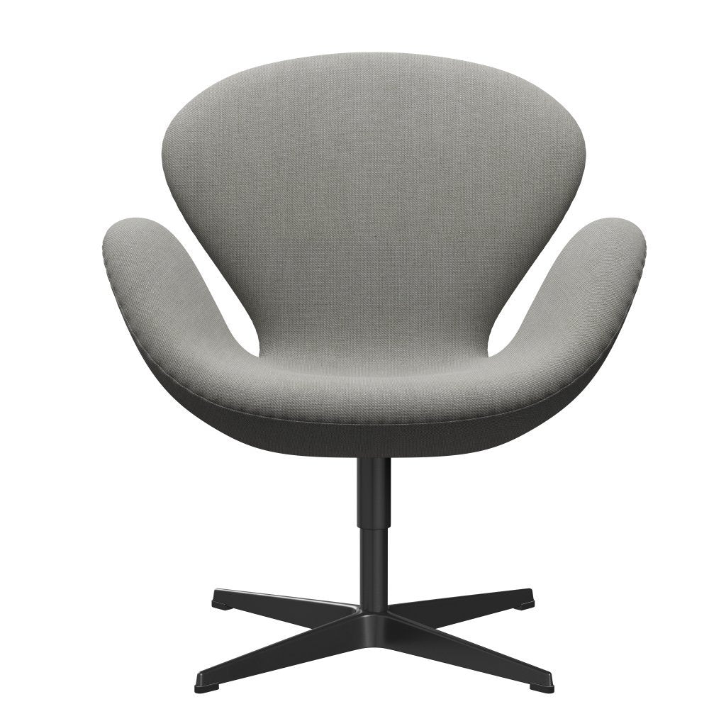 Fritz Hansen Swan Lounge -stol, svart lackerad/sunniva sand/ljusgrå