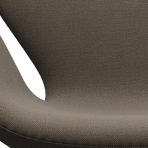 Fritz Hansen Chaise de salon de cygne, noire laquée / sunniva chocolat / gris clair