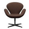 Fritz Hansen Swan Lounge stoel, zwart gelakt/sunniva chocolade/kastanje
