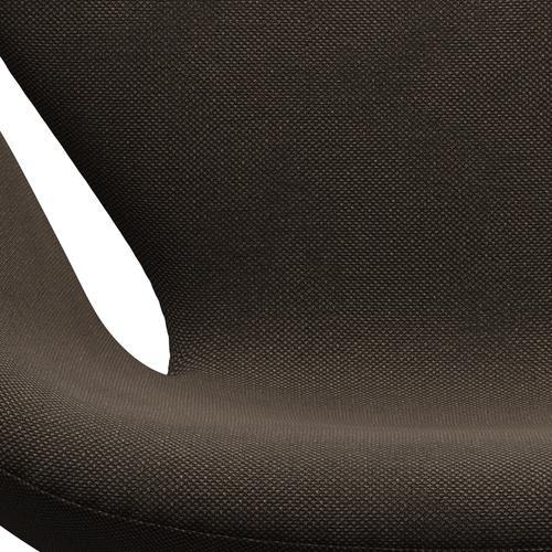 Fritz Hansen Swan Lounge -stoel, zwart gelakt/sunniva chocolade/zwart