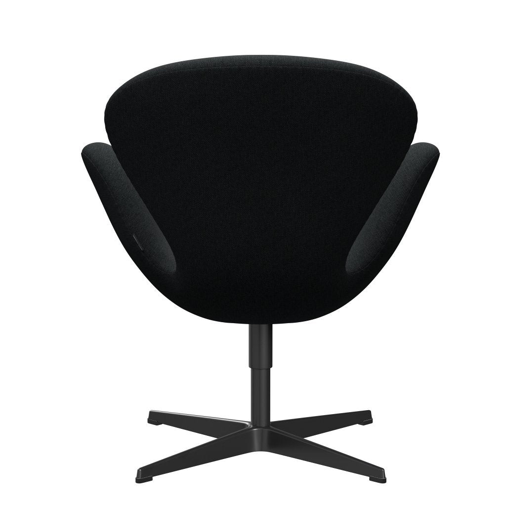 Fritz Hansen Swan Lounge -tuoli, musta lakattu/sunniva musta/tummanharmaa