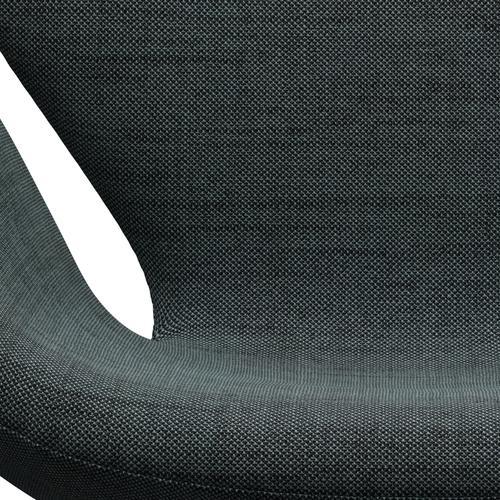 Sedia fritz Hansen Swan Lounge, laccatura nera/Sunniva Nero/Blu chiaro