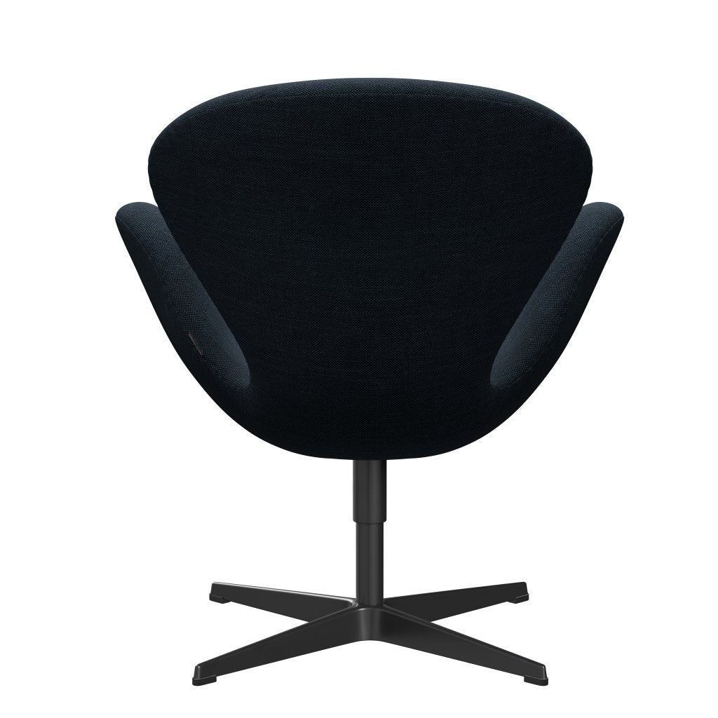 Fritz Hansen Swan Lounge Chair, Black Lacked/Sunniva Black/Marine