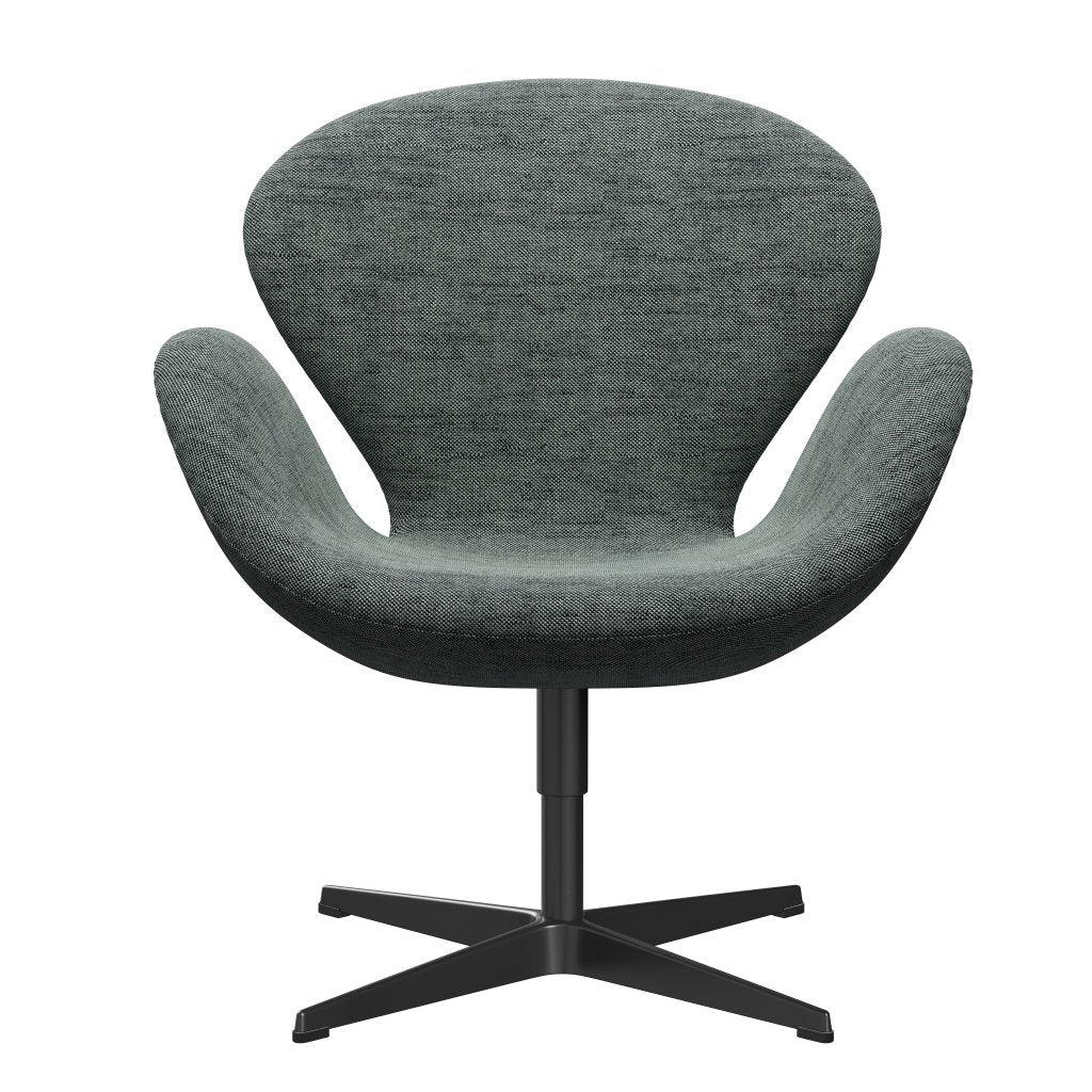 Fritz Hansen Swan Lounge -stol, svart lackerad/sunniva svart/vit