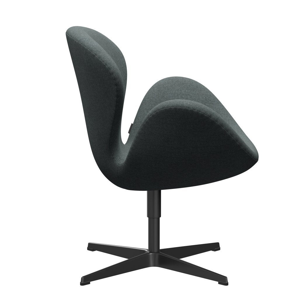 Fritz Hansen Swan Lounge -stoel, zwart gelakt/sunniva staalgrijs