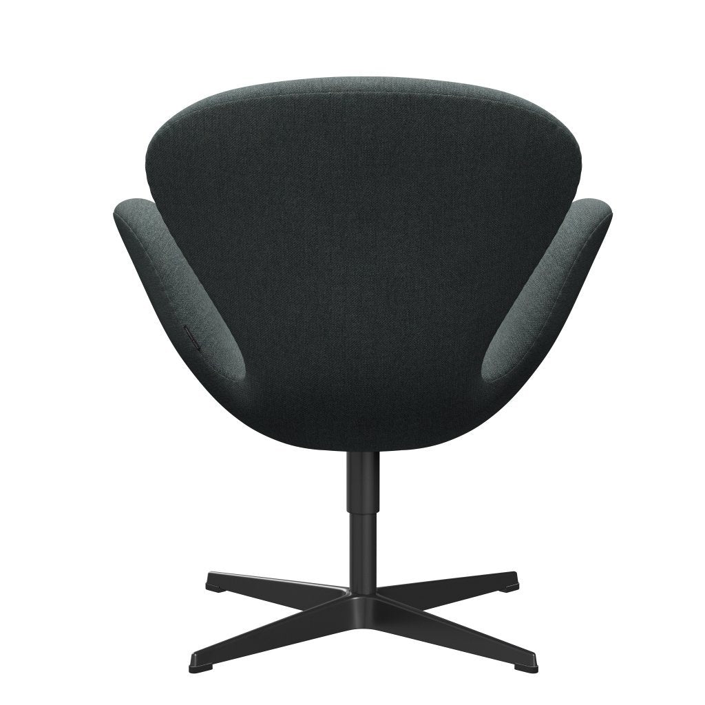 Fritz Hansen Swan Lounge Chair, Black Lackered/Sunniva Steel Grey