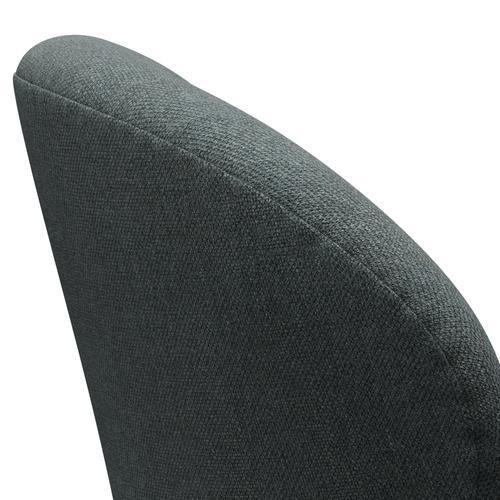 Fritz Hansen Chaise salon de cygne, gris en acier laqué noir / sunniva