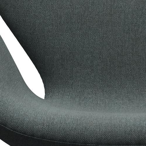Silla de salón Fritz Hansen Swan, lacado negro/acero sunniva gris