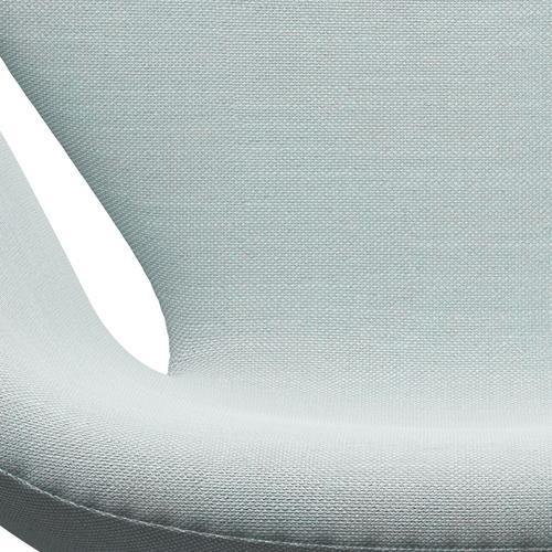 Fritz Hansen Swan Lounge -stol, svart lackerad/sunniva vit/ljusblå