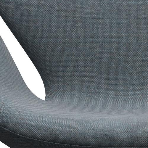 Fritz Hansen Joutsen lounge -tuoli, musta lakattu/sunniva pehmeä sininen
