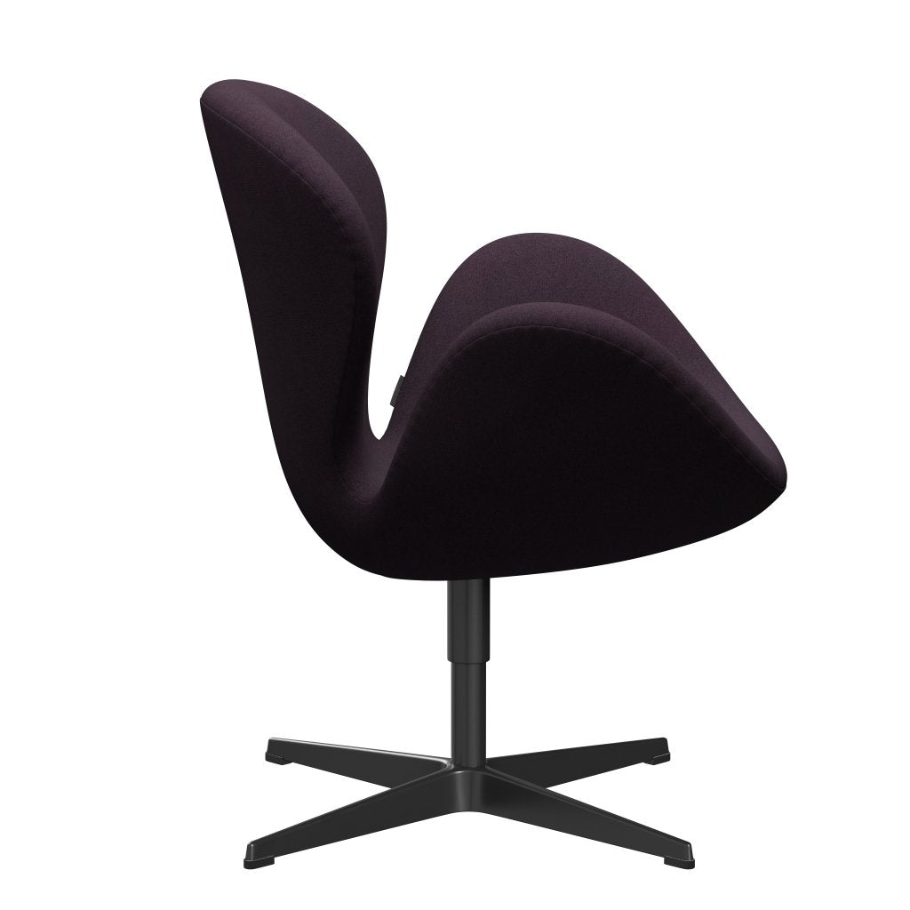 Fritz Hansen Swan Lounge -stoel, zwart gelakt/tonus aubergine