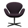 Fritz Hansen Swan Lounge -stoel, zwart gelakt/tonus aubergine
