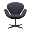Fritz Hansen Swan Lounge Stuhl, schwarzer lackiert/tonus dunkelgrau