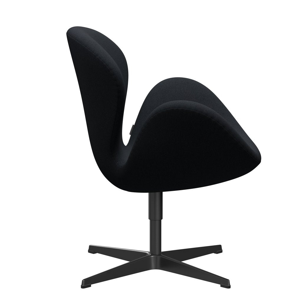 Fritz Hansen Swan Lounge -stoel, zwart gelakte/tonus donkere aubergine