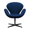 Fritz Hansen Swan Lounge -stoel, zwart gelakt/tonus donker koraalblauw