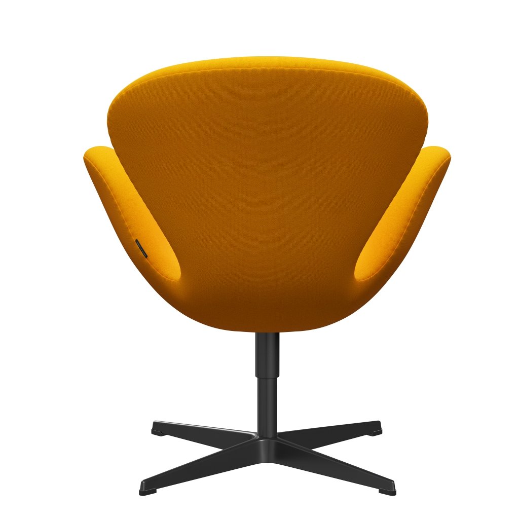 Fritz Hansen Swan Lounge Stuhl, schwarzer lackierter/tonus gelb Orange