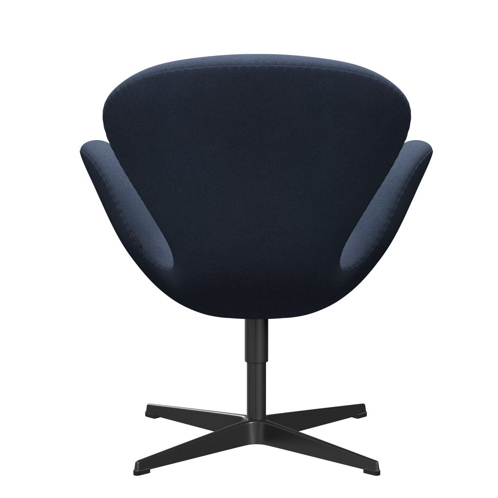 Fritz Hansen Swan Lounge -stoel, zwart gelakt/tonus grijs blauw