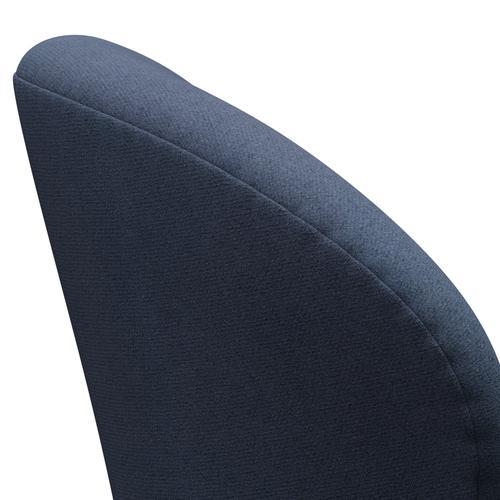 Sedia fritz Hansen Swan Lounge, blu nera laccata/tonus grigio