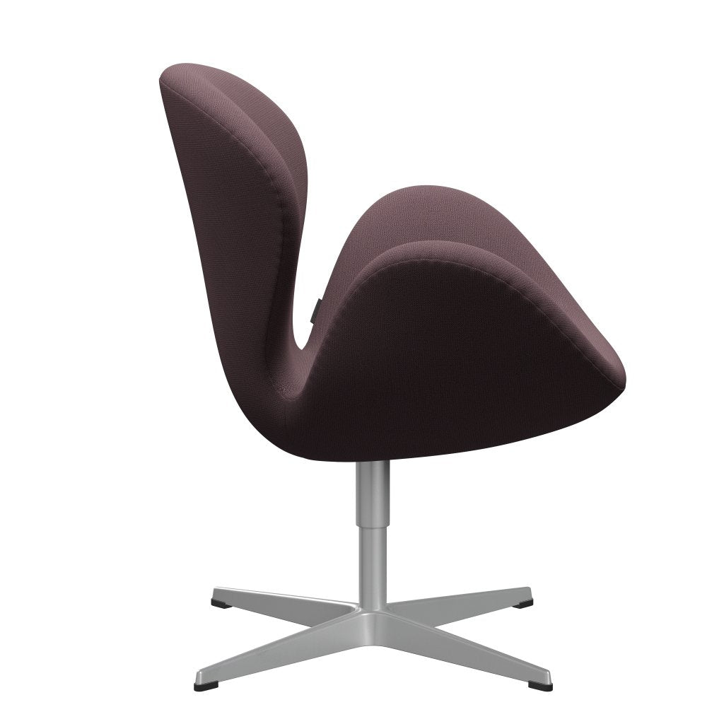Fritz Hansen Swan Lounge stol, sølvgrå/fange aubergine
