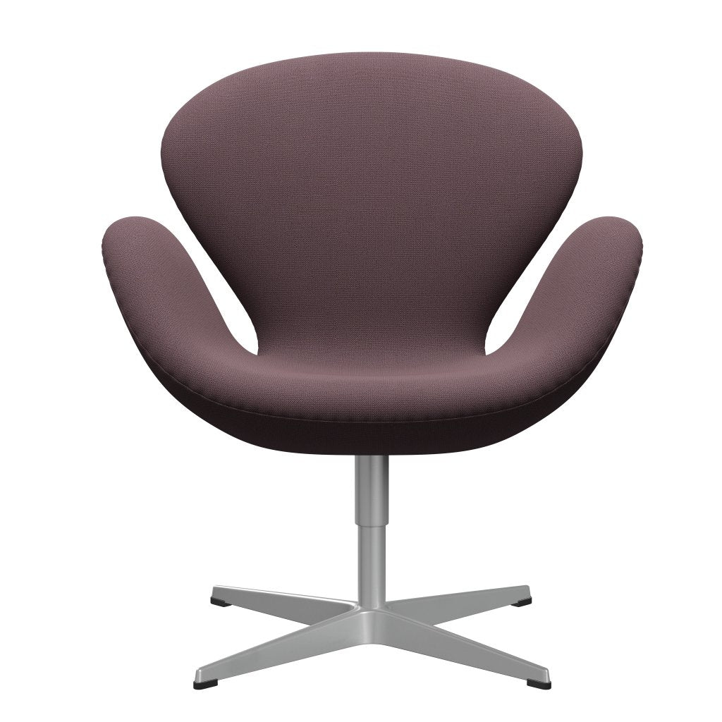 Fritz Hansen Swan Lounge stol, sølvgrå/fange aubergine
