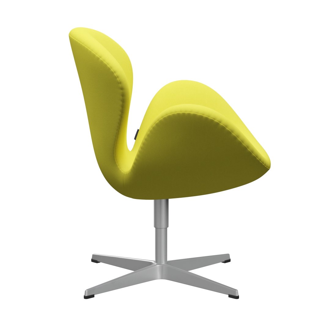 Fritz Hansen Chaise salon de cygne, gris argenté / confort jaune