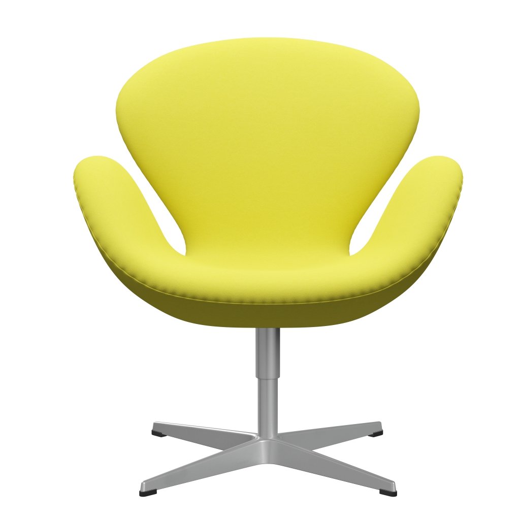 Fritz Hansen Chaise salon de cygne, gris argenté / confort jaune