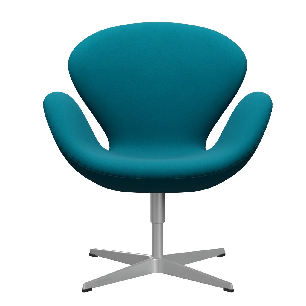 Fritz Hansen Swan Lounge Chair, Silver Grey/Comfort Turquoise (67002)