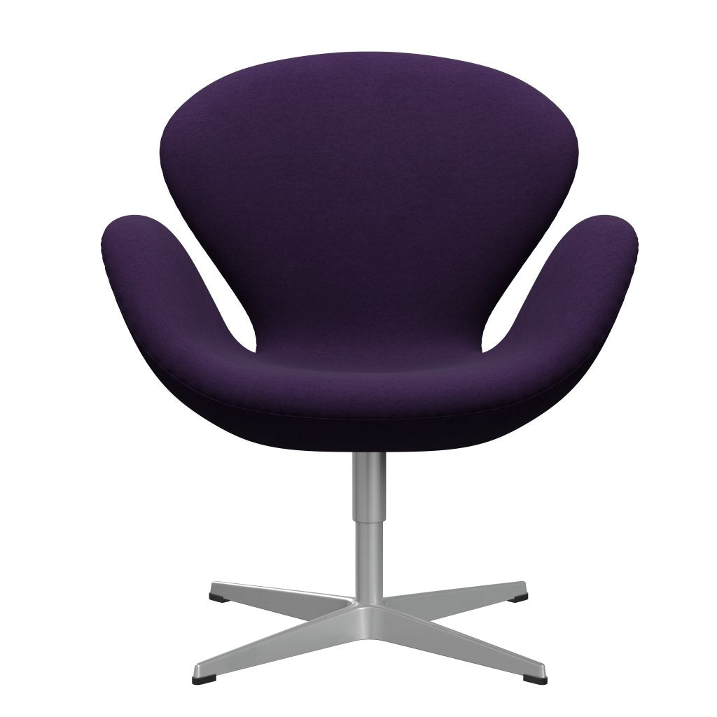 Fritz Hansen Swan Lounge Chair, Silver Grey/Comfort Violet Dark