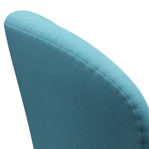 Fritz Hansen Swan休息室椅，银灰色/Divina Turquoise Light