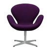 Fritz Hansen Swan Lounge Chair, Silbergrau/Divina Violet (696)