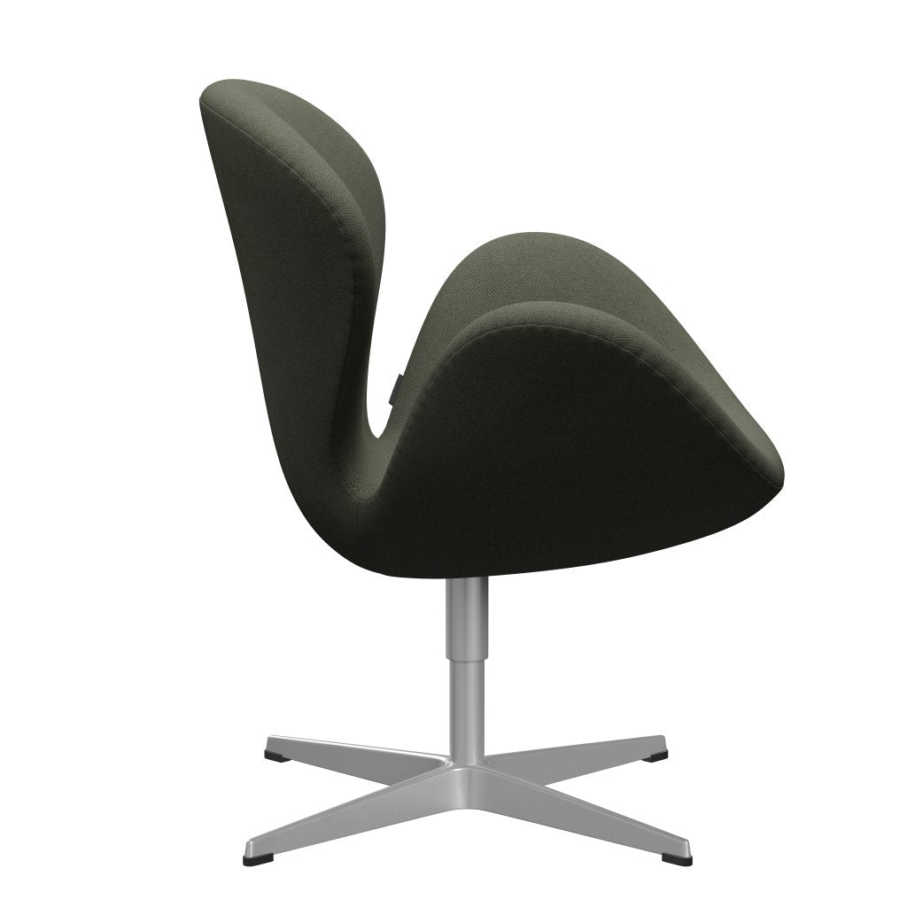 Fritz Hansen Swan Lounge stol, sølvgrå/fiord olivengrøn/medium grøn