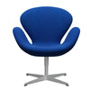 Fritz Hansen Swan Lounge Stuhl, Silbergrau/Hallingdal Coral Blue