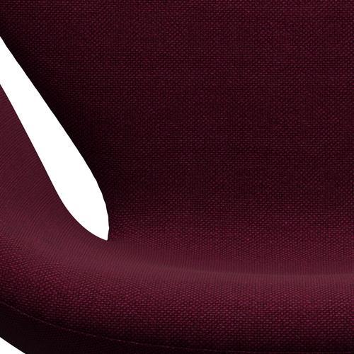 Fritz Hansen Swan Lounge -tuoli, hopeaharmaa/hallingdal -viini punainen/violetti