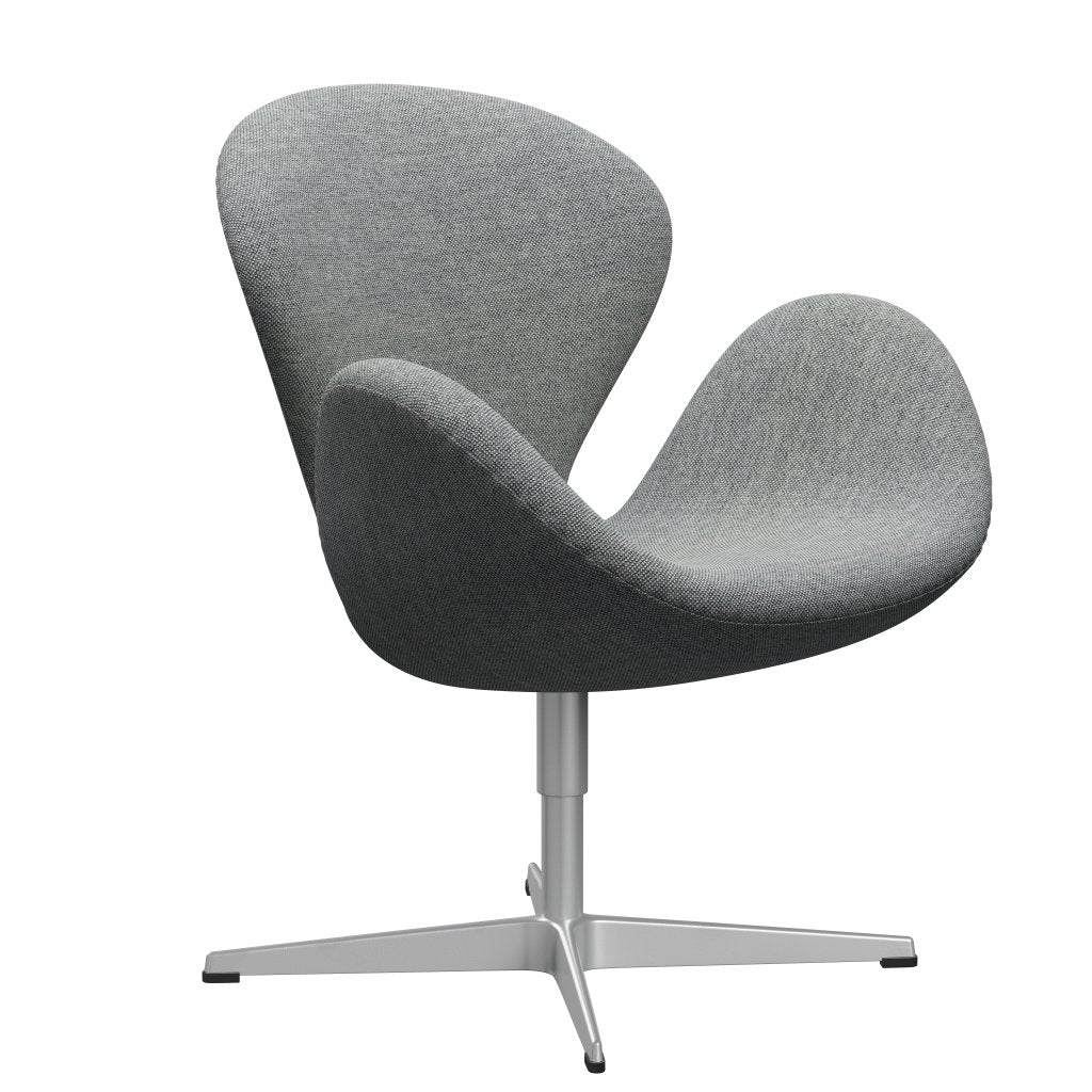 Fritz Hansen Swan Lounge Chair, Silver Gray/Hallingdal White Gray