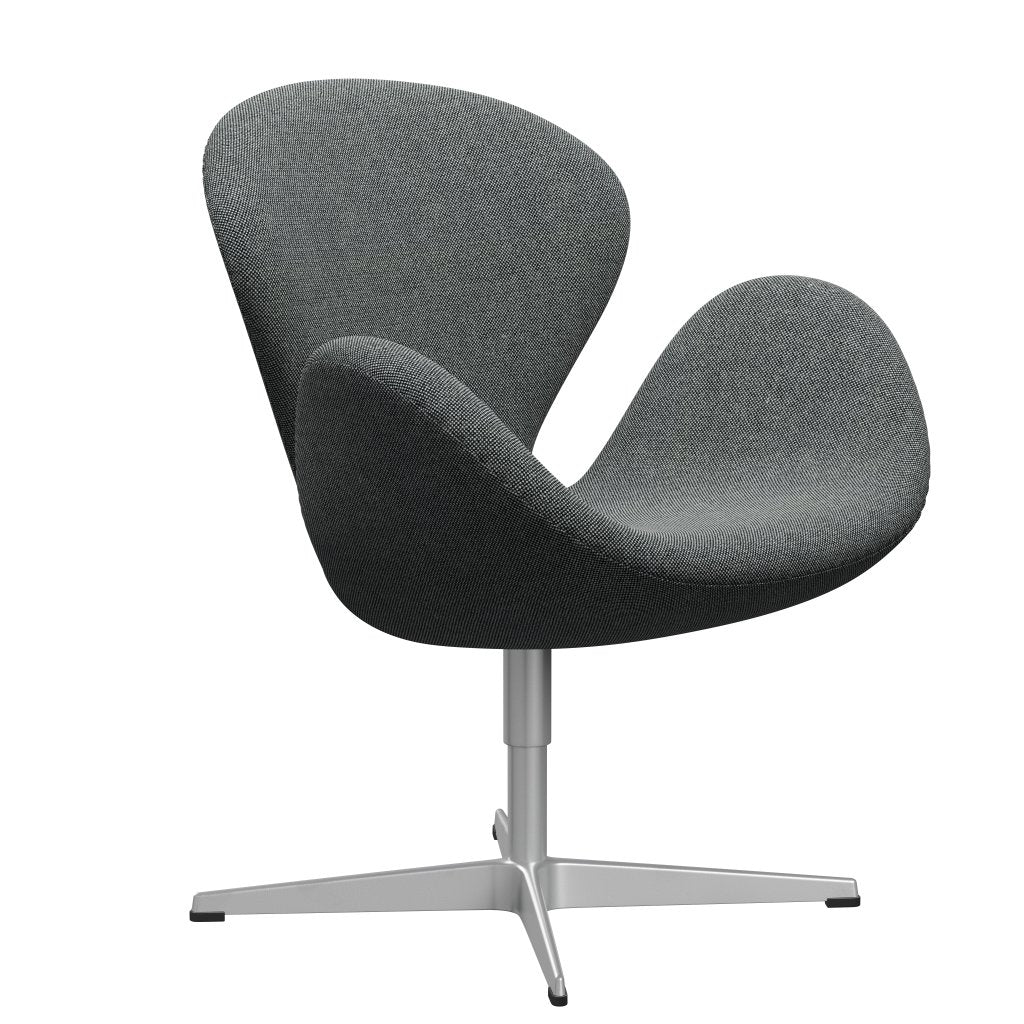 Fritz Hansen Swan Lounge Chair, Silver Gray/Hallingdal White Black