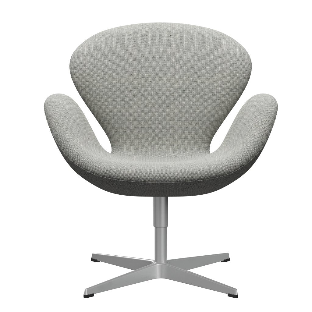 Fritz Hansen Swan Lounge Chair, Silver Grey/Hallingdal White/Gray