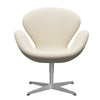 Fritz Hansen Swan休息室椅子，银灰色/Hallingdal羊毛白色