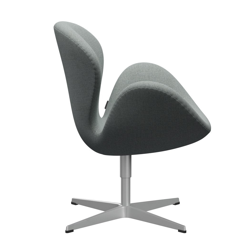 Fritz Hansen Swan Lounge Chair, Silver Gray/Re Wool Pale Aqua