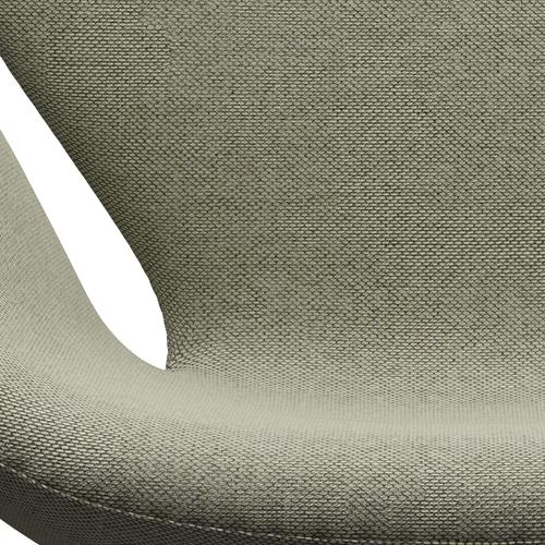 Sedia fritz Hansen Swan Lounge, grigio argento/re lana verde/naturale