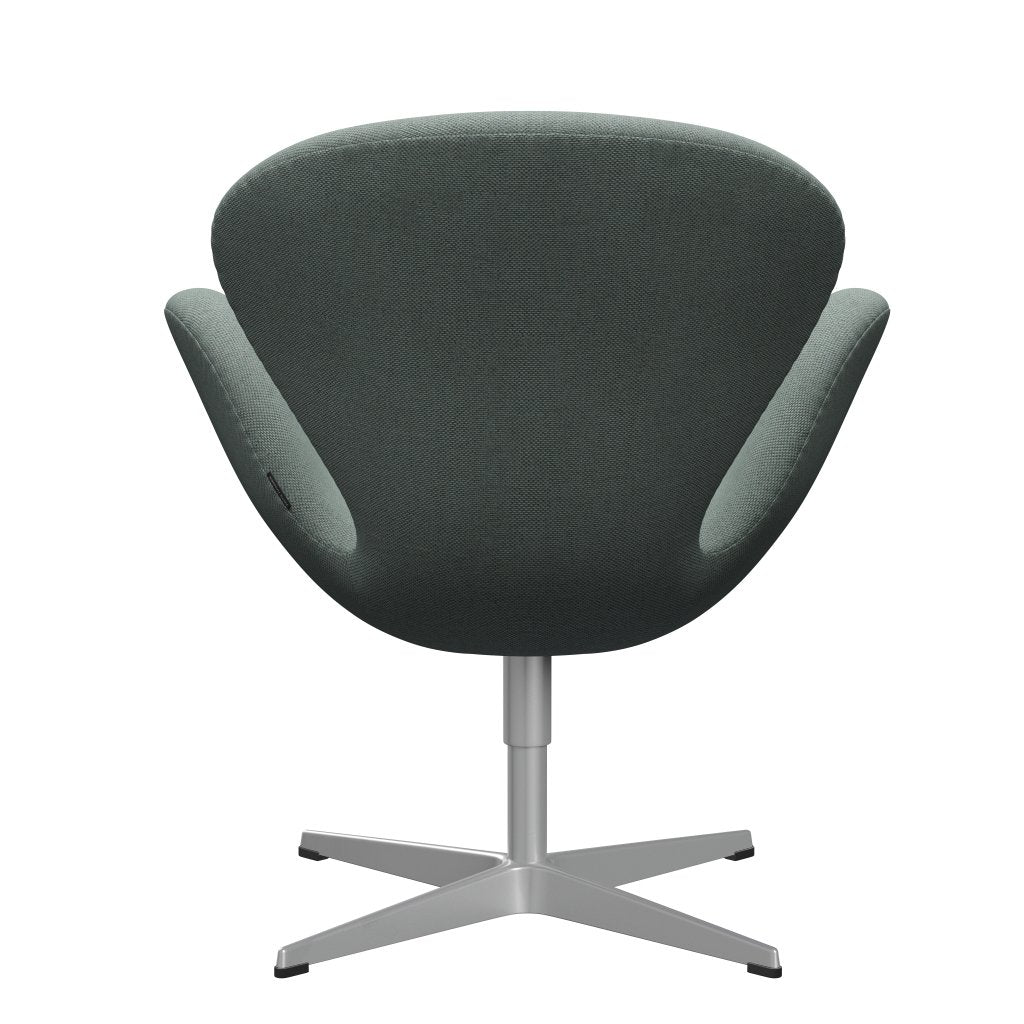Fritz Hansen Swan Lounge Chair, Silver Gray/Re Wool Light Aquamarine/Natural