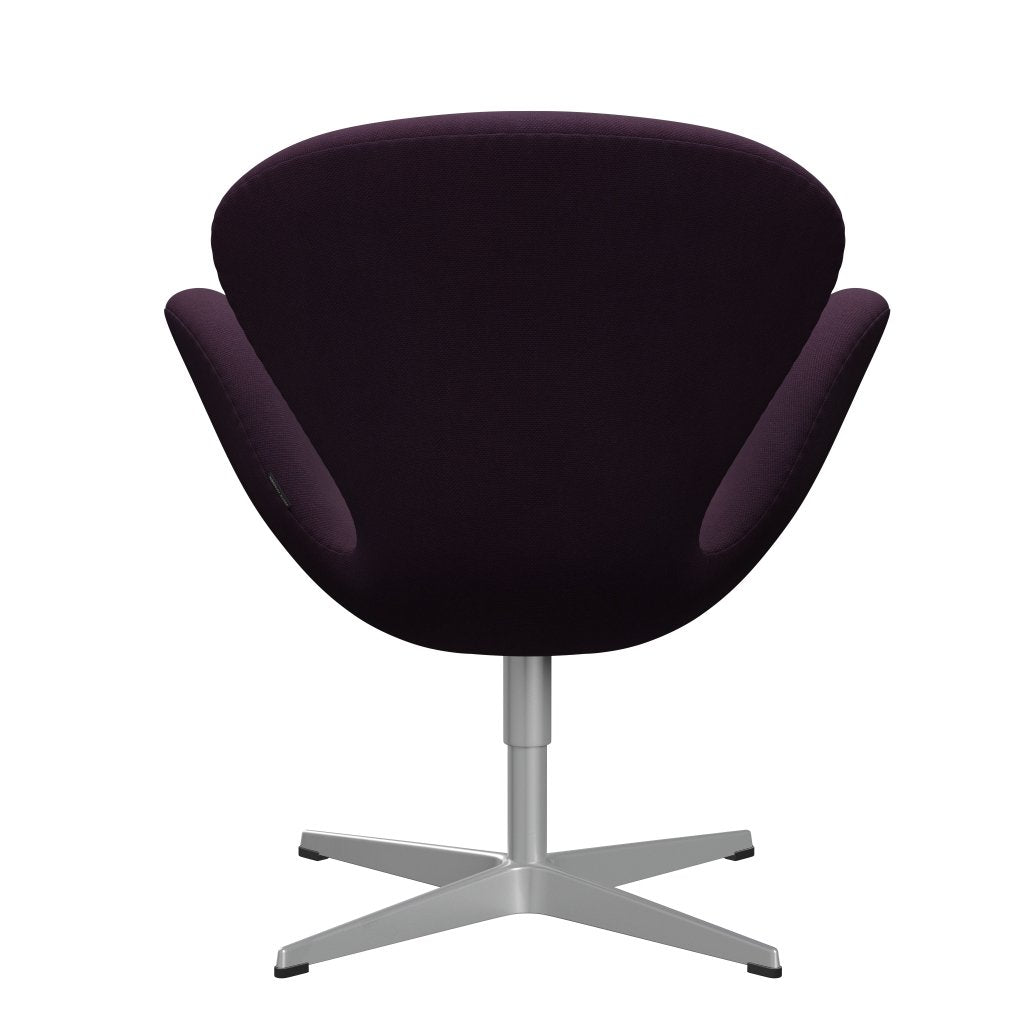 Fritz Hansen Chaise de salon de cygne, gris argenté / Steelcut Medium Violet