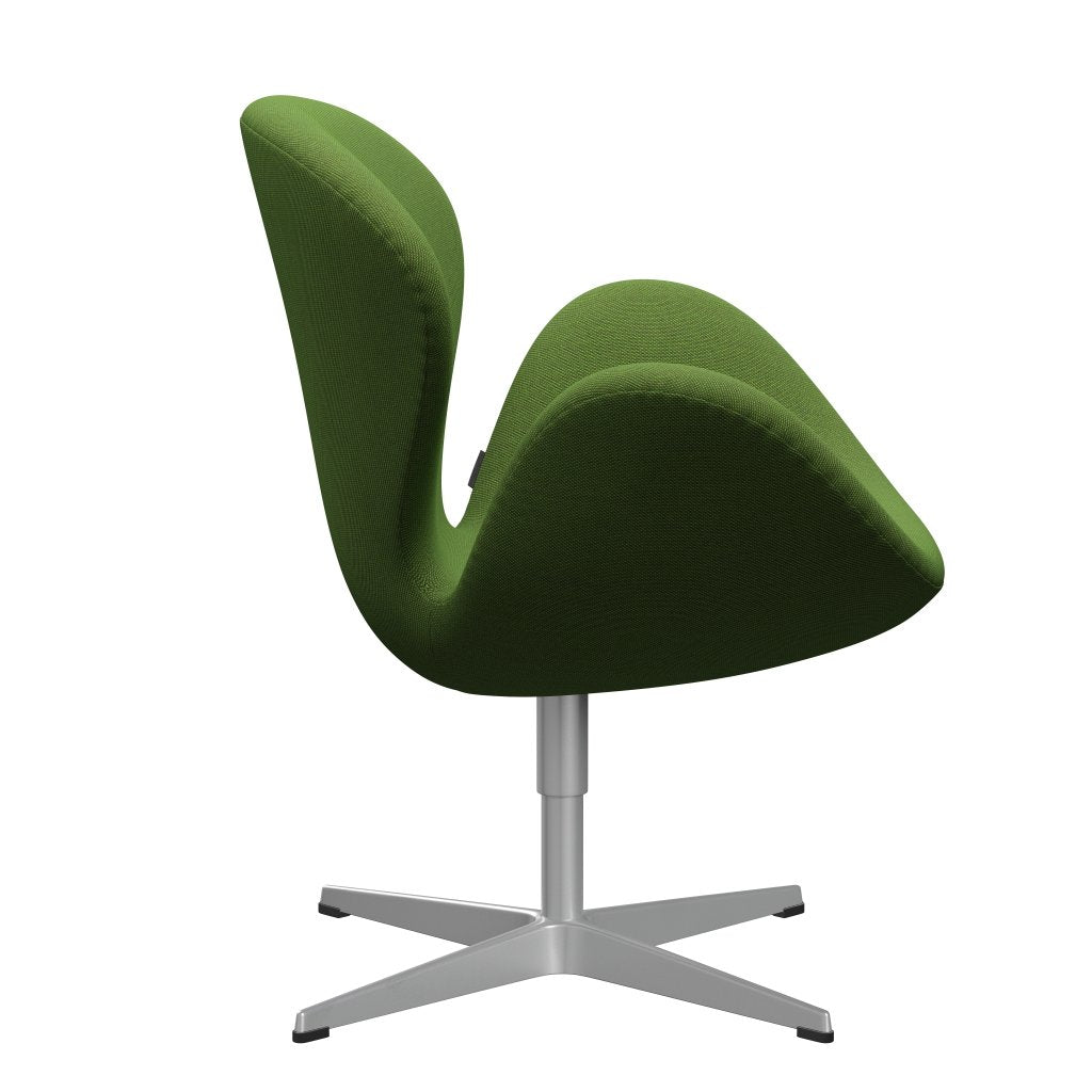 Sedia fritz Hansen Swan Lounge, verde grigio/taglio in acciaio verde