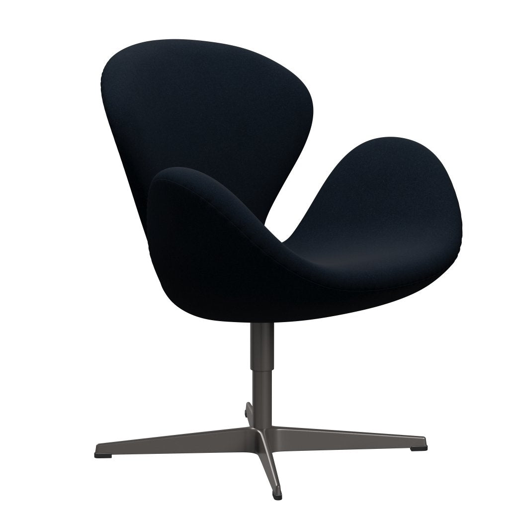 Fritz Hansen Swan Lounge stoel, warm grafiet/divina donkerblauw