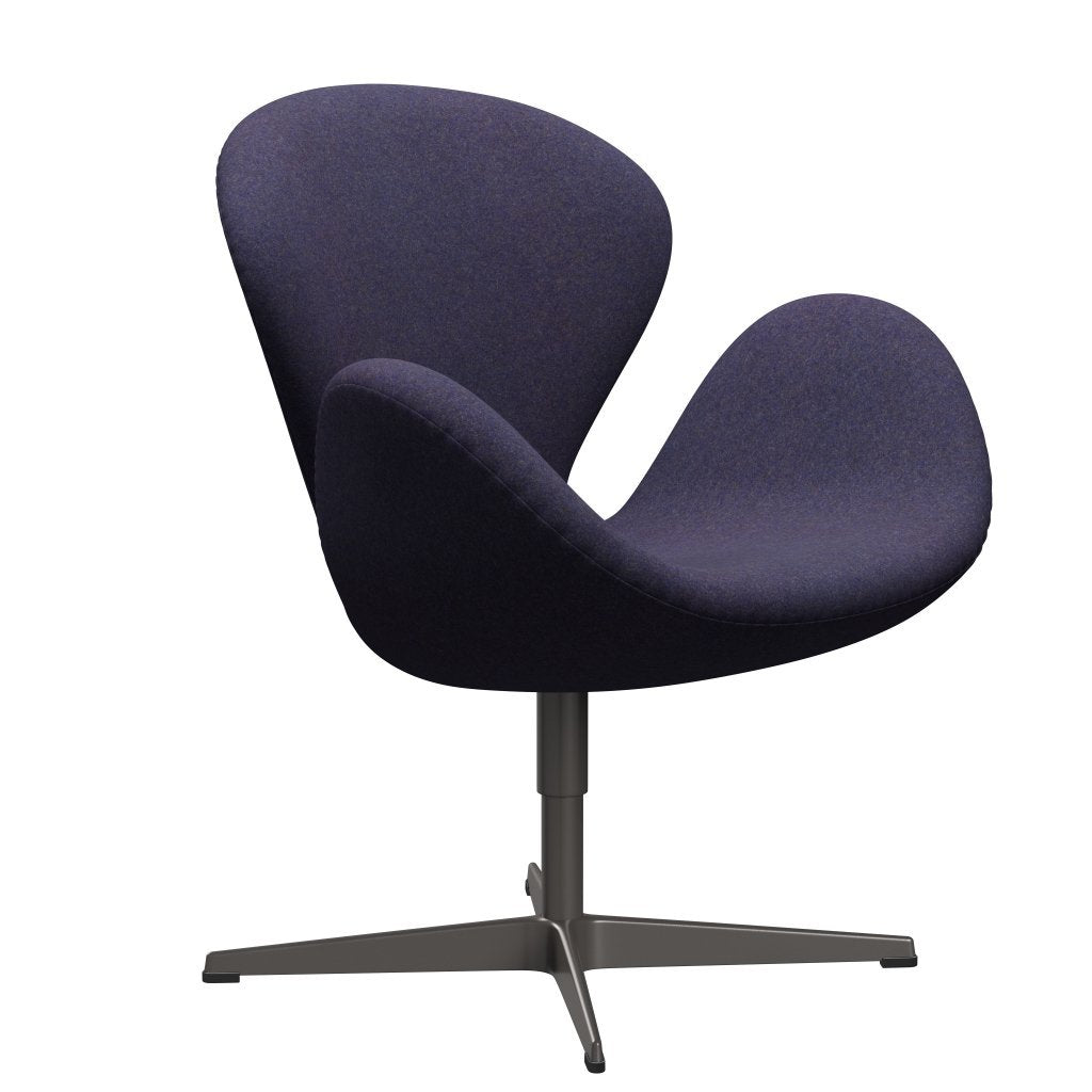 Fritz Hansen Swan Lounge stoel, warm grafiet/divina md stoffig blauw