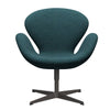 Fritz Hansen Swan休息室椅子，温暖的石墨/Divina MD Turquoise Dark