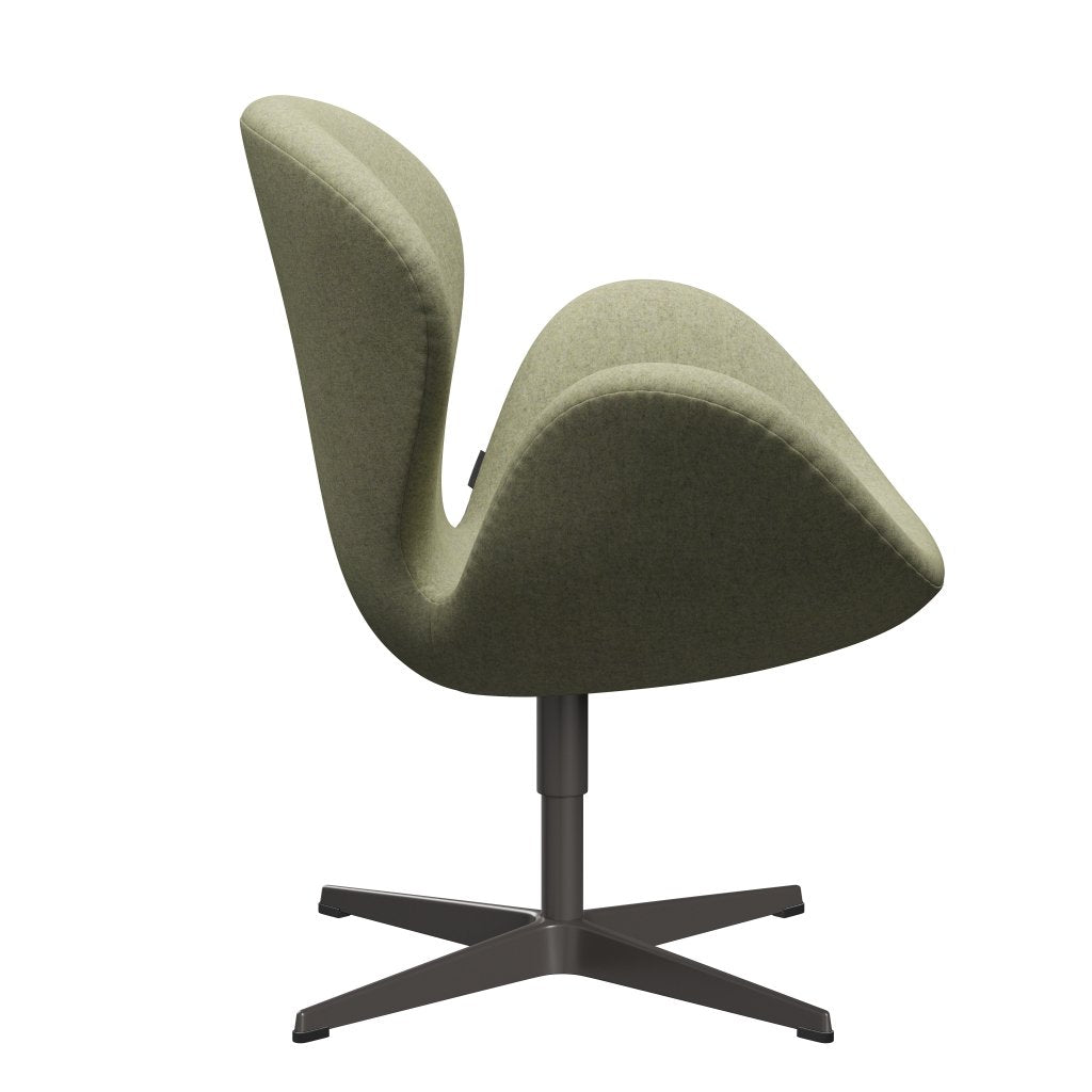 Fritz Hansen Swan Lounge Chair, warmes Graphit/Divina MD zartes Grün