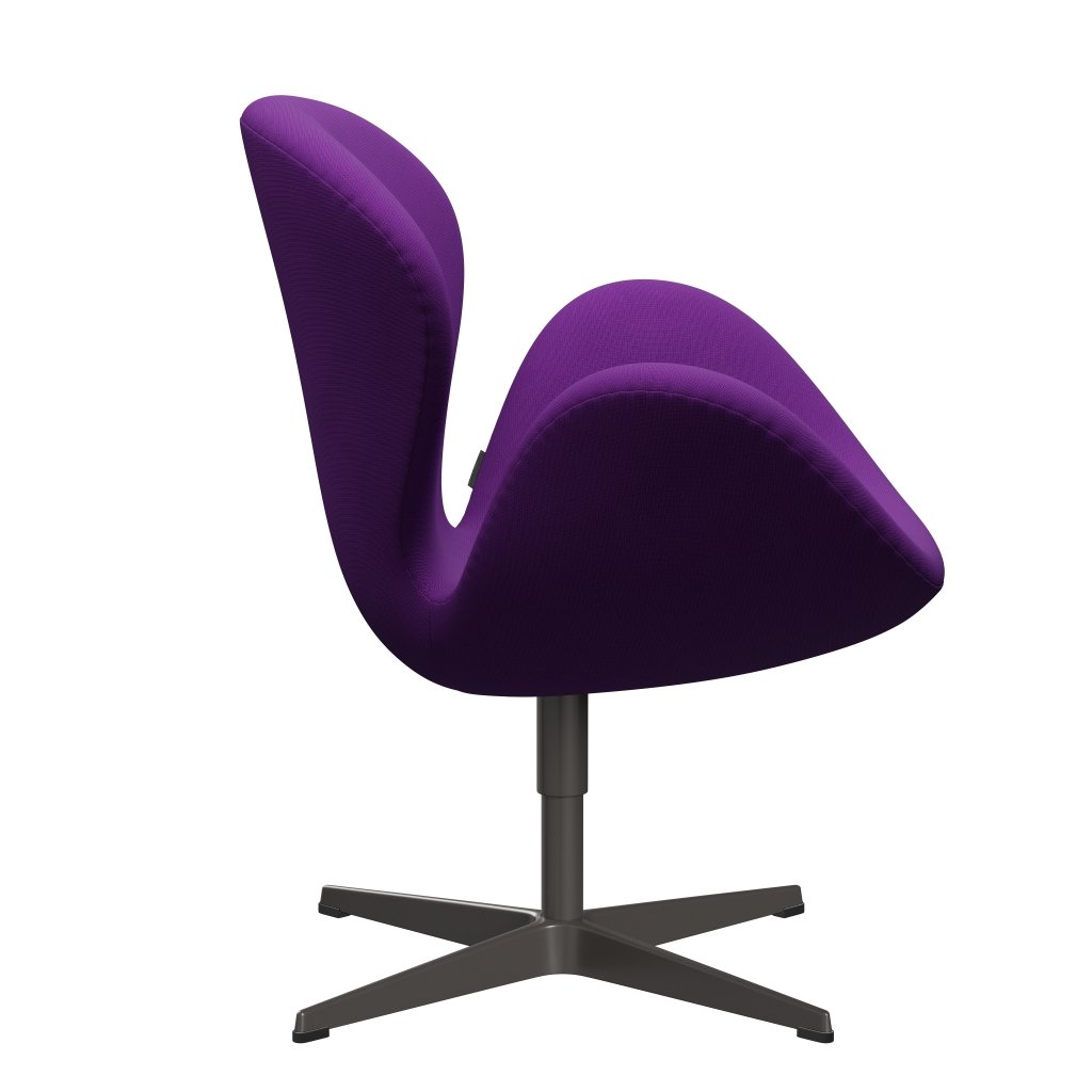 Fritz Hansen Chaise longue du cygne, graphite chaleureux / renommée violet