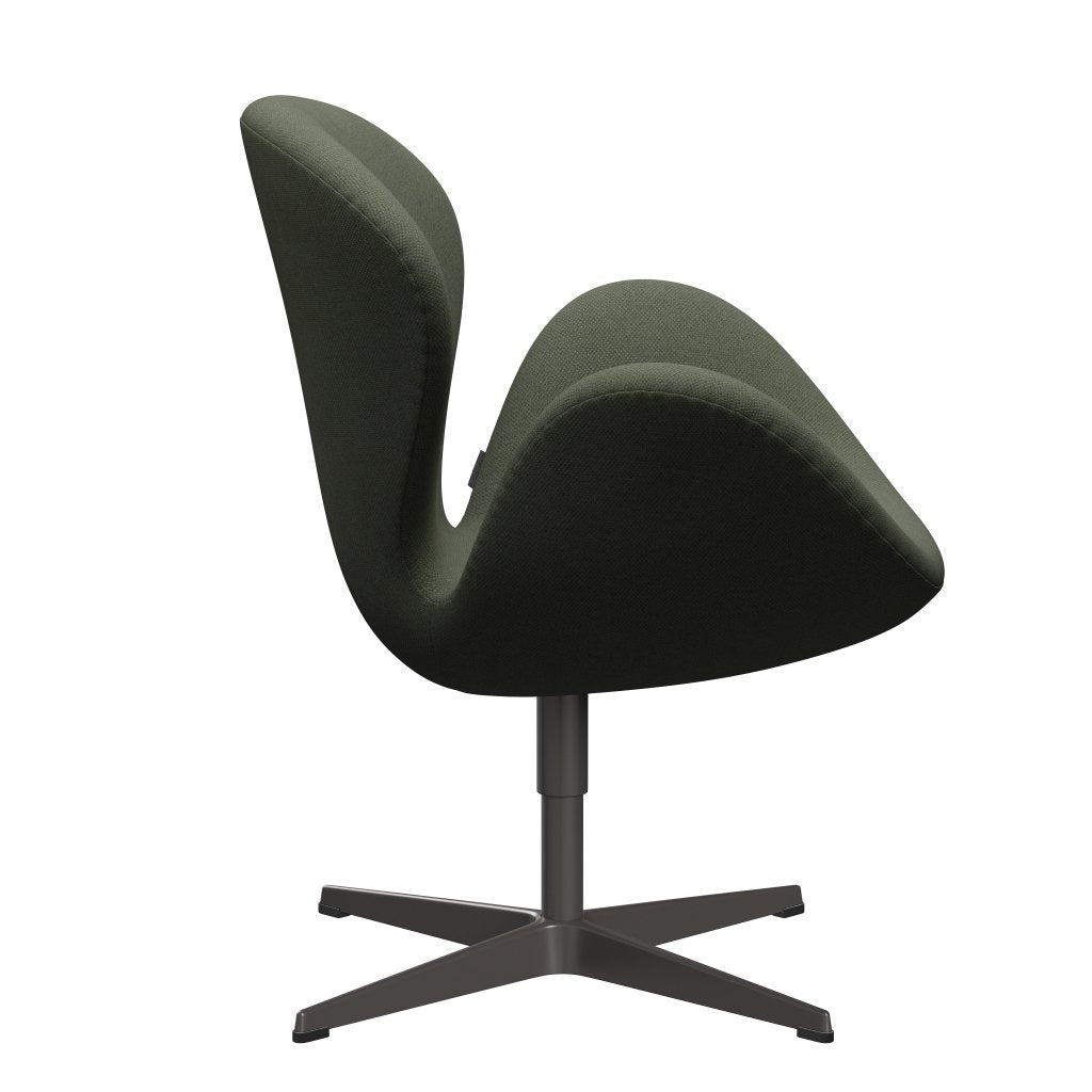 Fritz Hansen Swan Lounge Stuhl, warmes Graphit/Fiord Olivengrün/mittelgrün