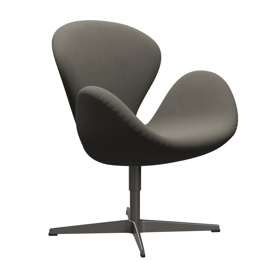 Fritz Hansen Swan休息室椅子，温暖的石墨/Rime深灰色/米色